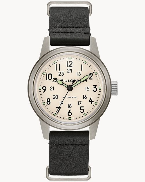 ブローバミリタリー96A246 Dial Leather Strap Hack Watch 96A246 | Bulova